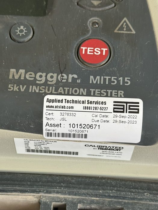 MEGGER MIT515 5kV INSULATION RESISTANCE TESTER(CALIBRATED 2023) FREE SHIPPING