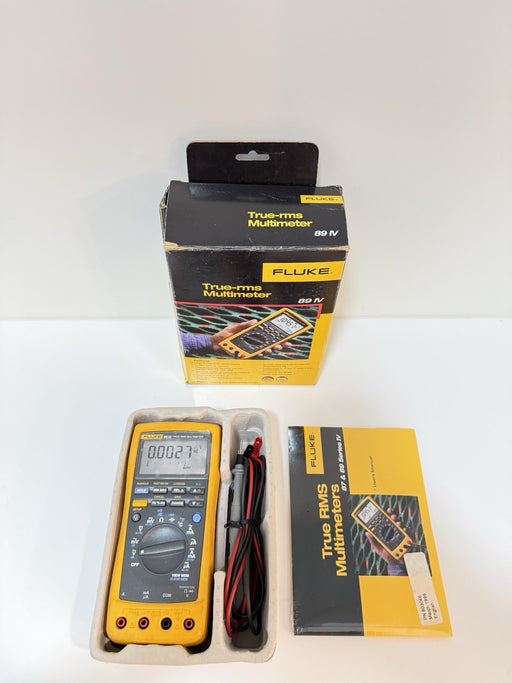 FLUKE 89 IV TRUE RMS DIGITAL MULTIMETER W / LEADS  & MANUALS - SHIPS FAST