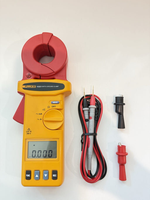 FLUKE 1630 EARTH GROUND CLAMP W/ LEADS - FREE SHIPPING / PERFECT CONDITION