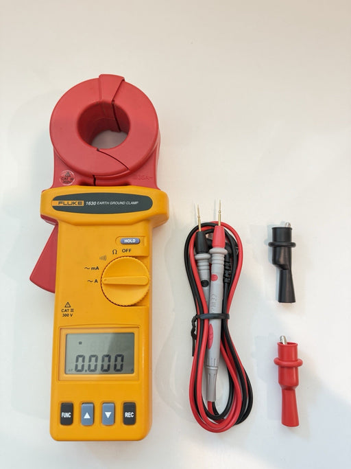 FLUKE 1630 EARTH GROUND CLAMP W/ LEADS - FREE SHIPPING / PERFECT CONDITION