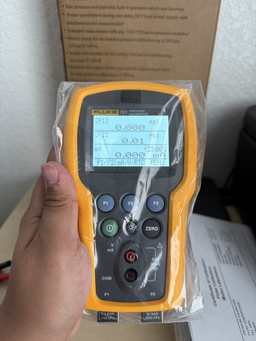 FLUKE 721-1603 DUAL SENSOR PRESSURE CALIBRATOR 16 PSIG 300 PSIG (NEW MFD 2024)