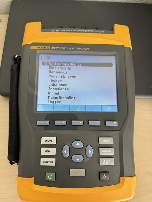 FLUKE 435 THREE PHASE POWER QUALITY ANAYZER W/ACCESSORIES-SHIPS FAST