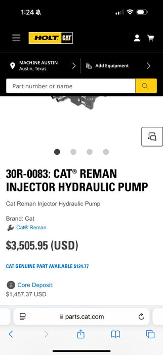 CAT 30R-0083 INJECTOR HYDRAULIC PUMP (NEW SEALED) GENUINE OEM (SHIPS FAST)
