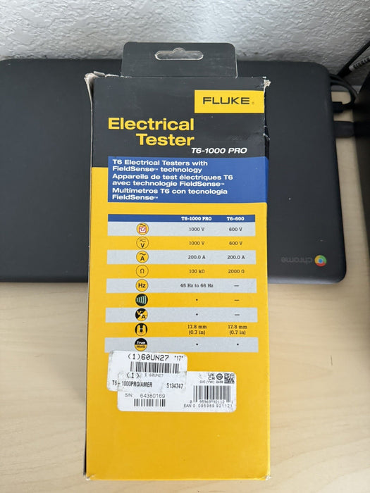 Fluke T6-1000 PRO Electrical Tester Fieldsense 1000V AC / DC True RMS & Case NEW