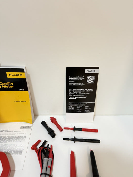 FLUKE 345 POWER QUALITY CLAMP METER W/LEADS & ACCESSORIES (TESTED) SHIPS FREE