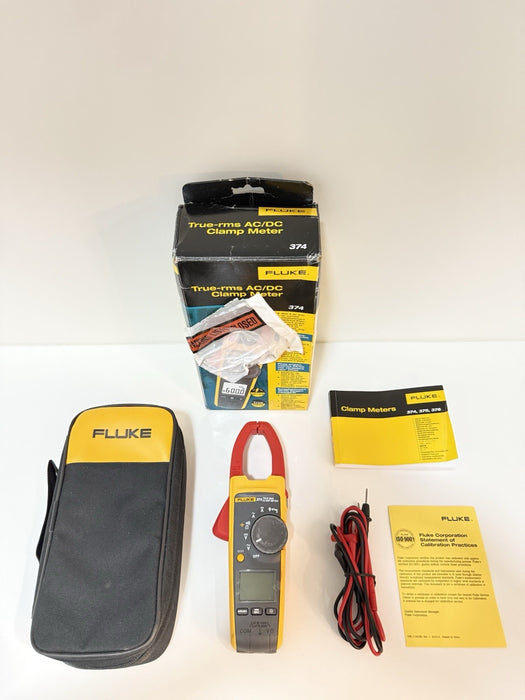 FLUKE 374 TRMS CLAMP METER W/LEADS (TESTED) SHIPS FAST