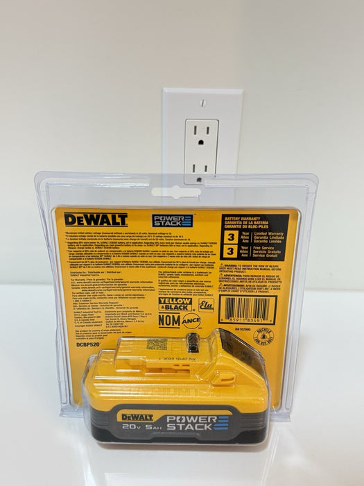 DEWALT DCBP520 20V MAX XR 5.0AH POWERSTACK COMPACT BATTERY (NEW FACTORY SEALED)