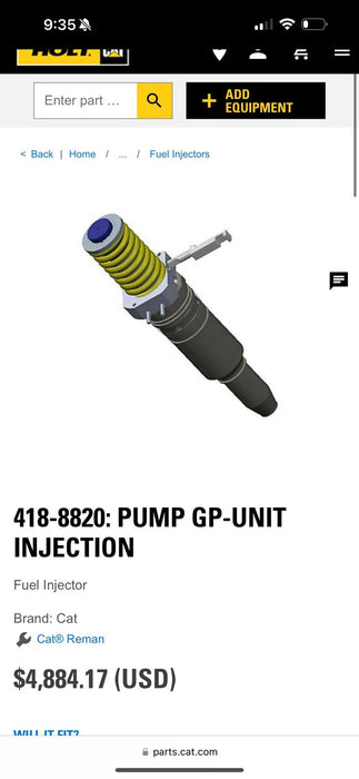 CAT 418-8820 PUMP GP-UNIT INJECTION (NEW) FREE SHIPPING