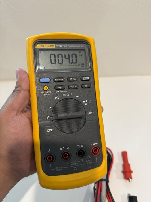 FLUKE 87 III TRUE RMS MULTIMETER W/LEADS & CLIPS - SHIPS FAST