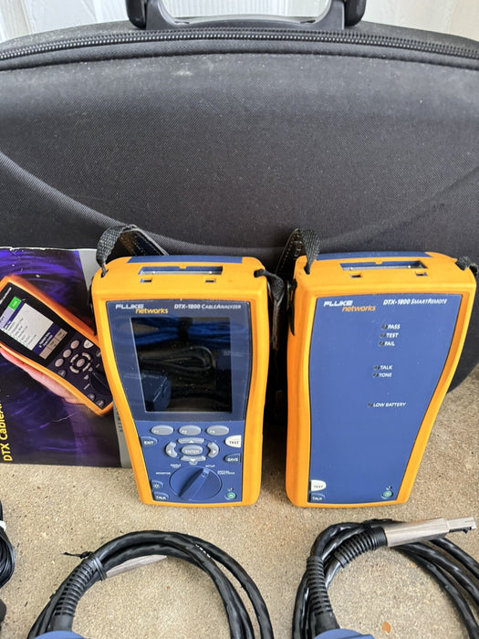 Fluke Networks DTX-1800 Cable Analyzer KIT and DTX-CHA001A CAT6 Channel Adapters