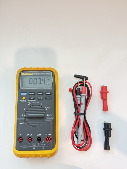 FLUKE 87 III TRUE RMS MULTIMETER W/ LEADS & MANUALS - SHIPS FAST