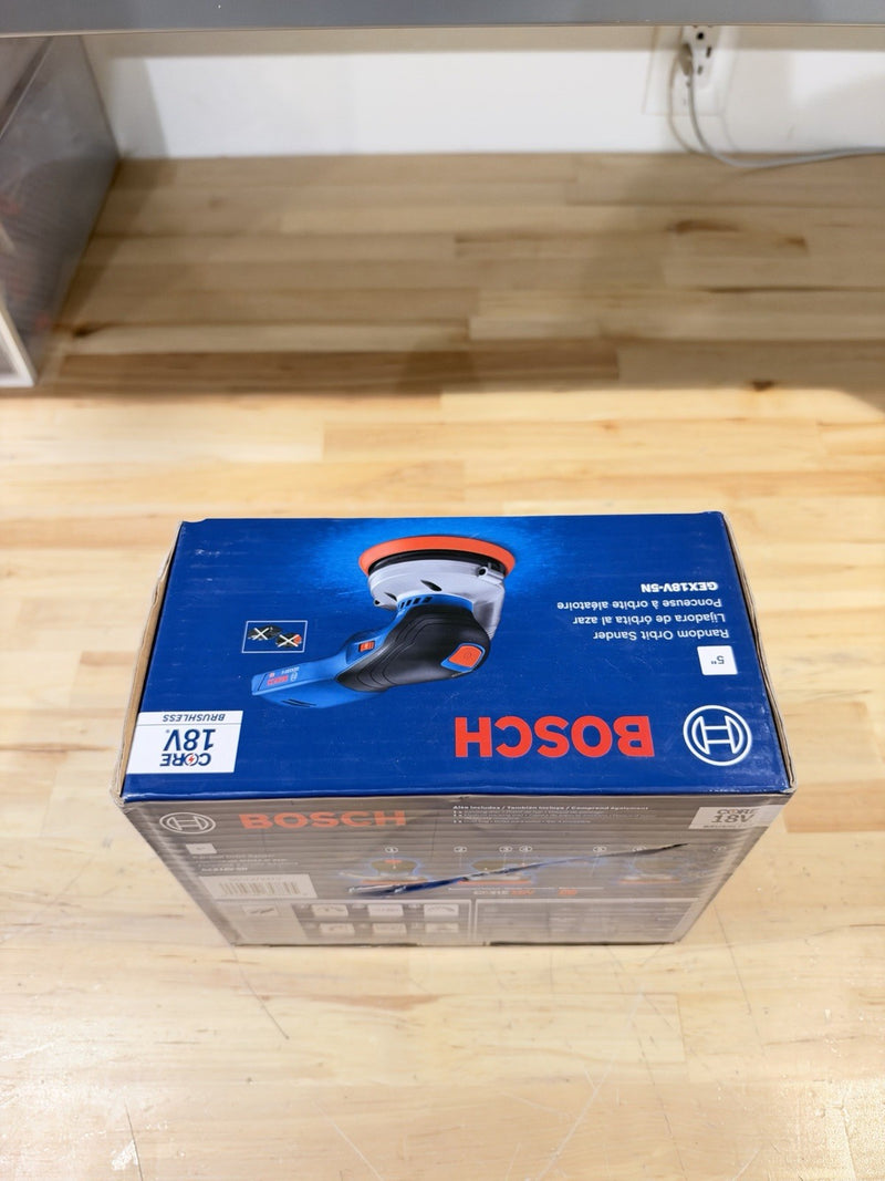 BOSCH 18V GEX18V-5N  5" ORBITAL SANDER VARIABLE SPEEL BL (TOOL ONLH) NEW IN BOX