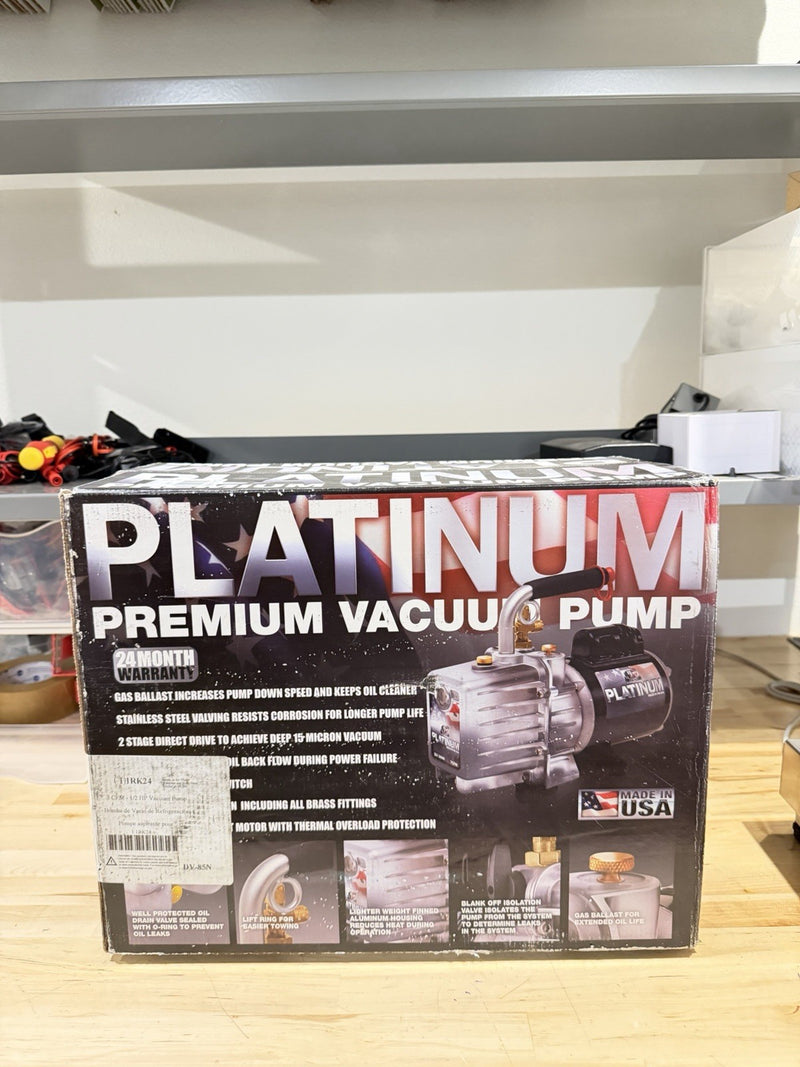 JB INDUSTRIES DV-85N VACUMM PUMP 3 CFM 15 MICRON 120V AC 1RK24 (NEW SEALED)
