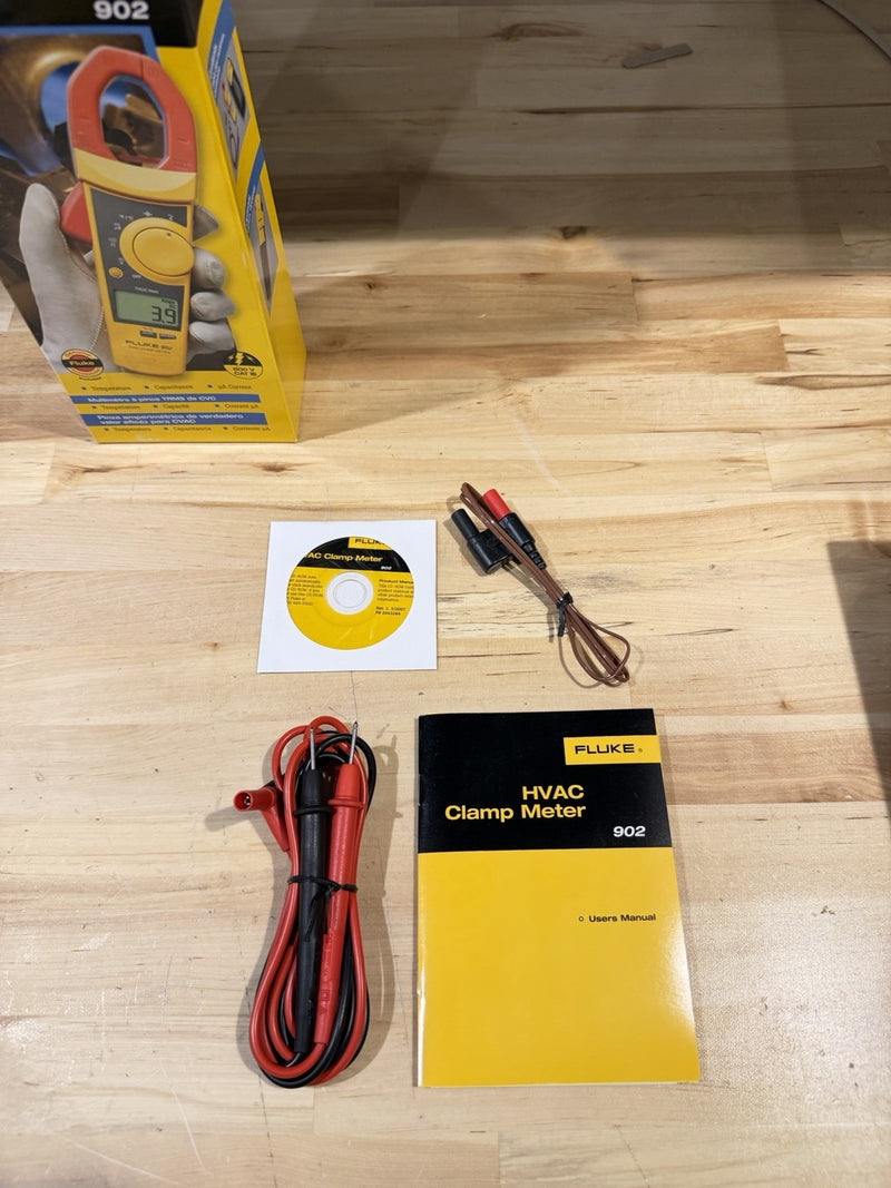 FLUKE 902 TRUE RMS HVAC CLAMP METER WITH CASE & LEADS RARE