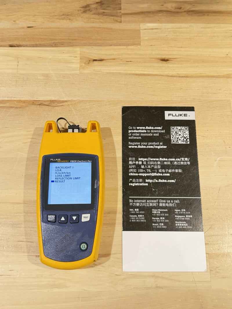 FLUKE NETWORKS FIBER ONESHOT PRO SINGLEMODE TESTER