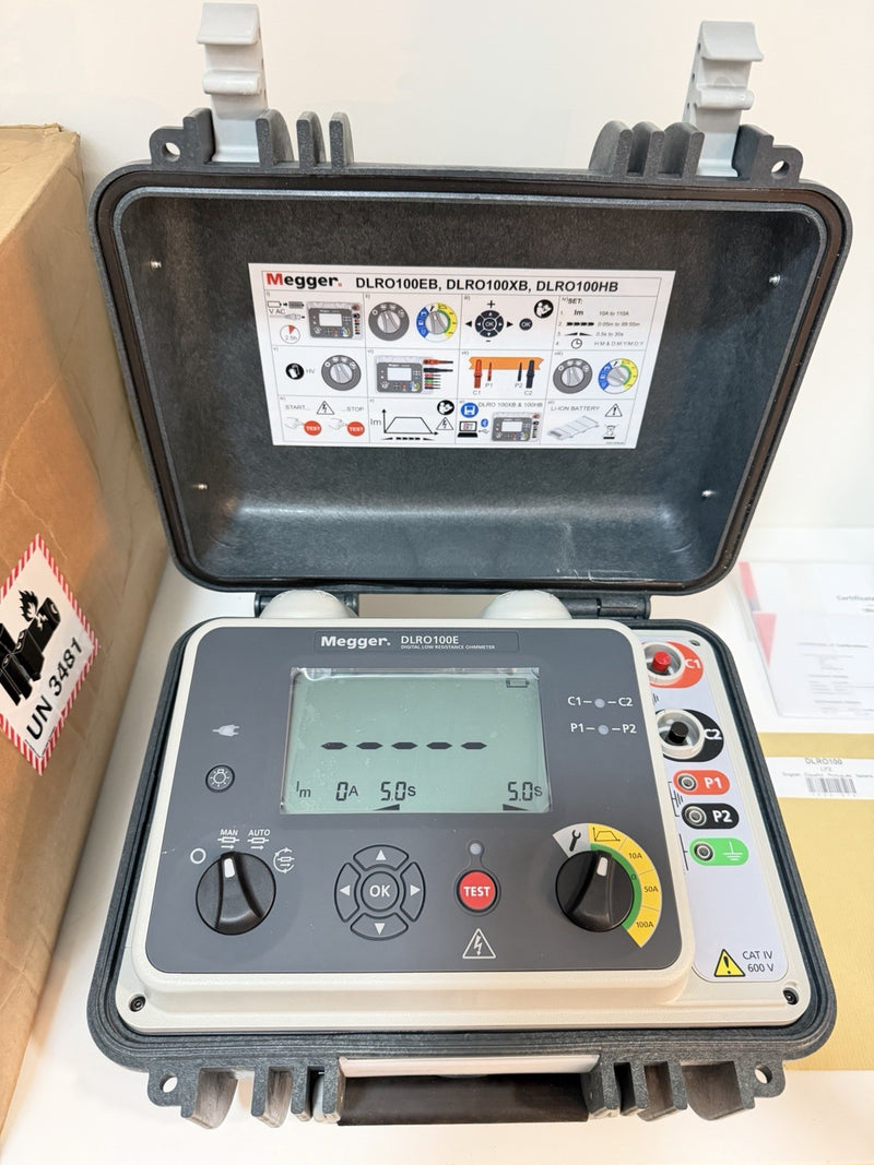 MEGGER DLRO100EB DIGITAL LOW RESISTANCE OHMMETER (NEW FACTORY SEALED) CAL 2026