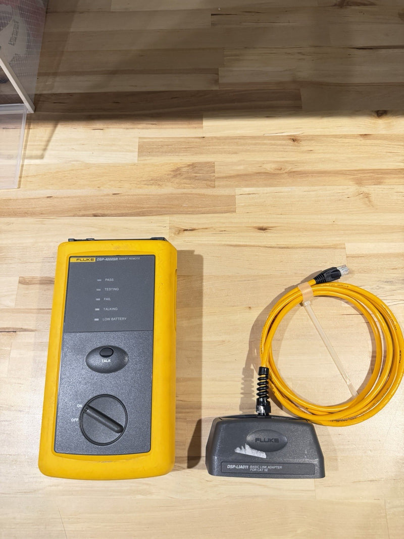 FLUKE NETWORKS DSP-4000SR SMART REMOTE WITHDSP-LIA012 ADAPTER TESTED
