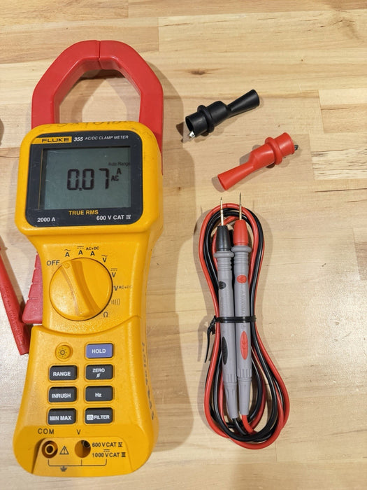 FLUKE 355 AC/DC CLAMP METER WITH ACCESSORIES