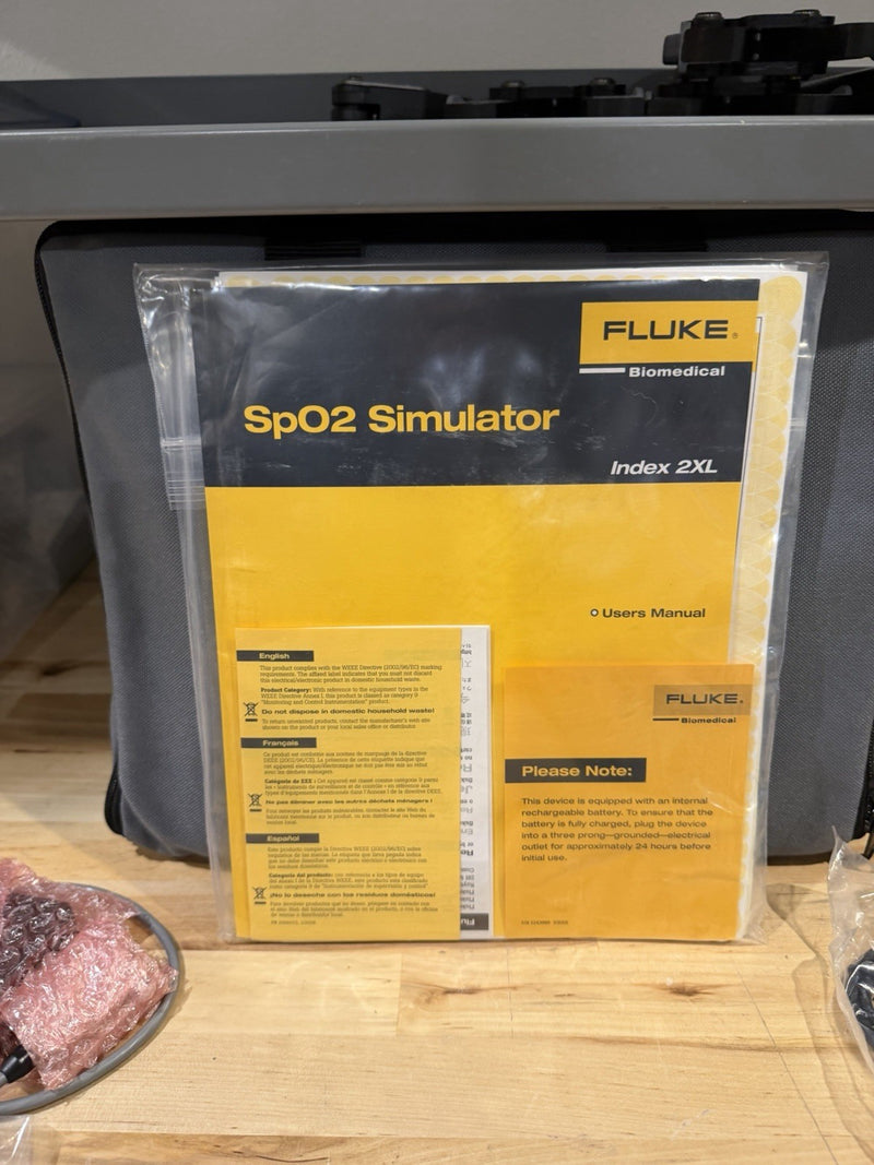FLUKE INDEX 2 SPO2 SIMULATOR KIT W/ ACCESSORIES (TESTED) SHIPS FREE - NEW
