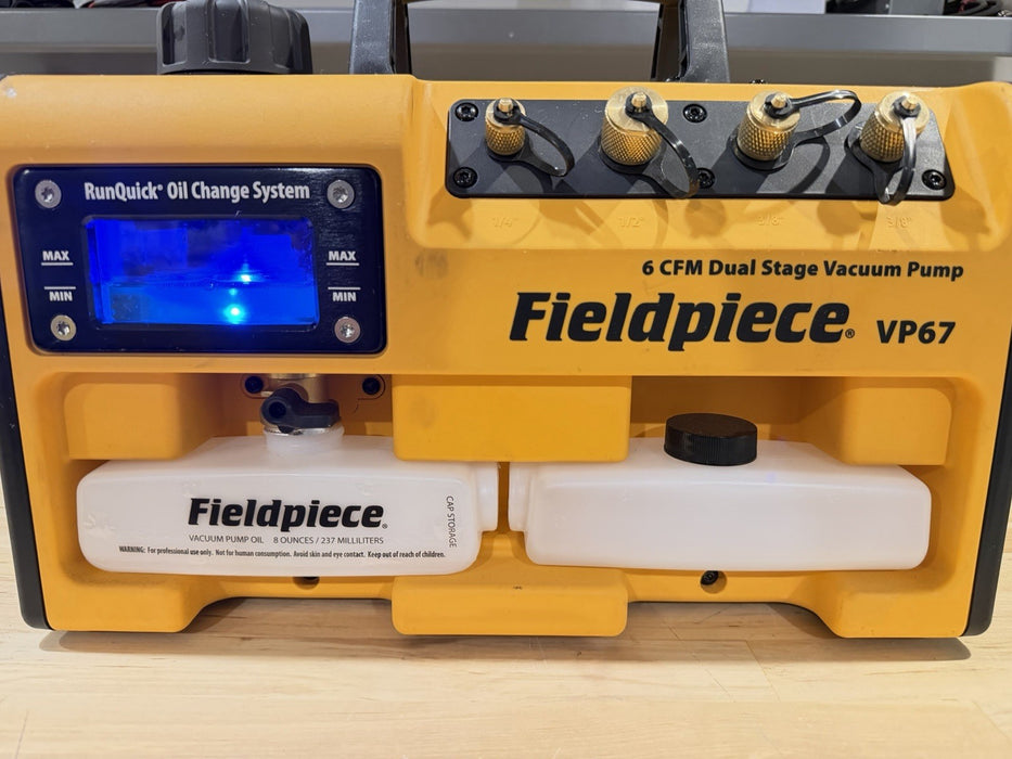 FIELDPIECE VP67 6 CFM DUAL STAGE VACUMM PUMP W/ CHARGER (TESTED) SHIPS FAST