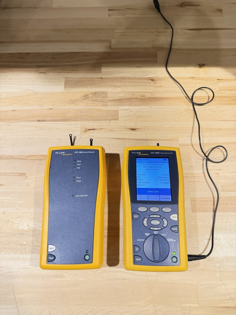 FLUKE NETWORKS DTX-1800 DTX CABLE ANALYZER & DTX-REMOTE (TESTED) - FREE SHIPPING