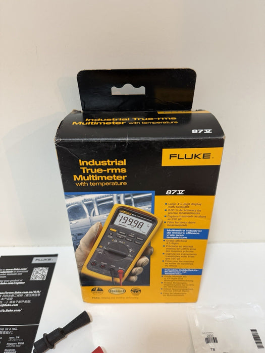 FLUKE 87V INDUSTRIAL TRUE RMS MULTIMETER WITH TEMPERATURE (NEW FACTORY SEALED)