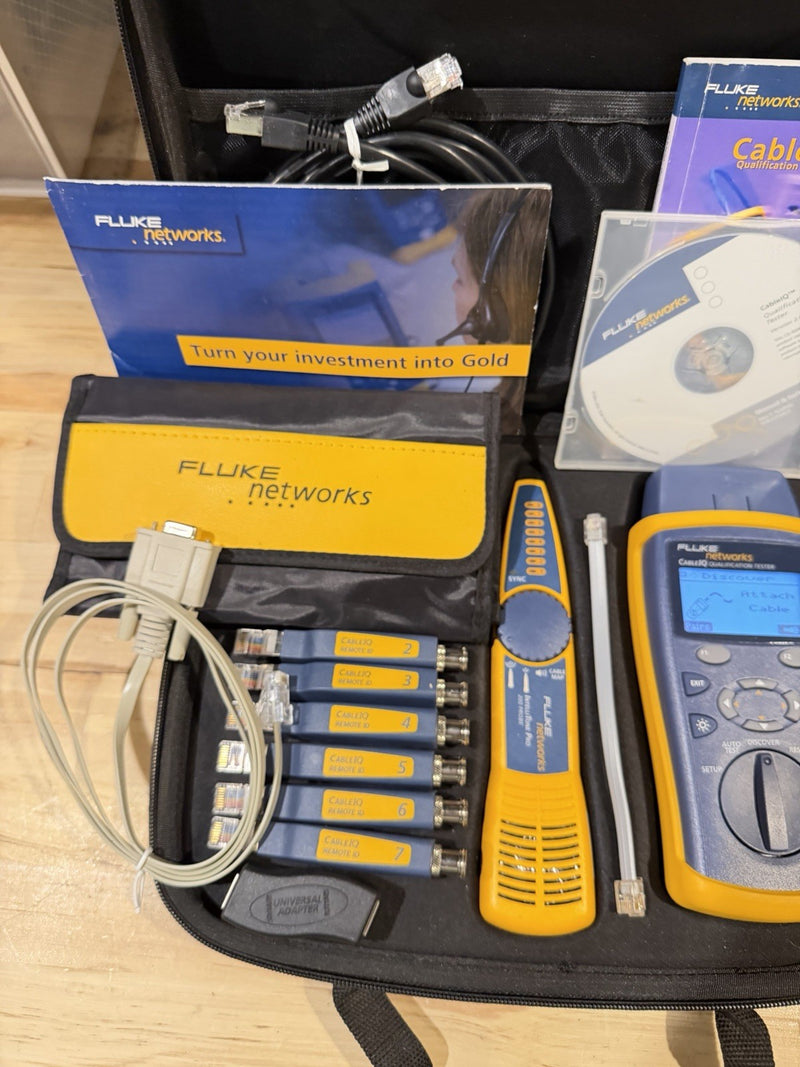 FLUKE NETWORKS CABLE IQ QUALIFICATION TESTER KIT TESTED