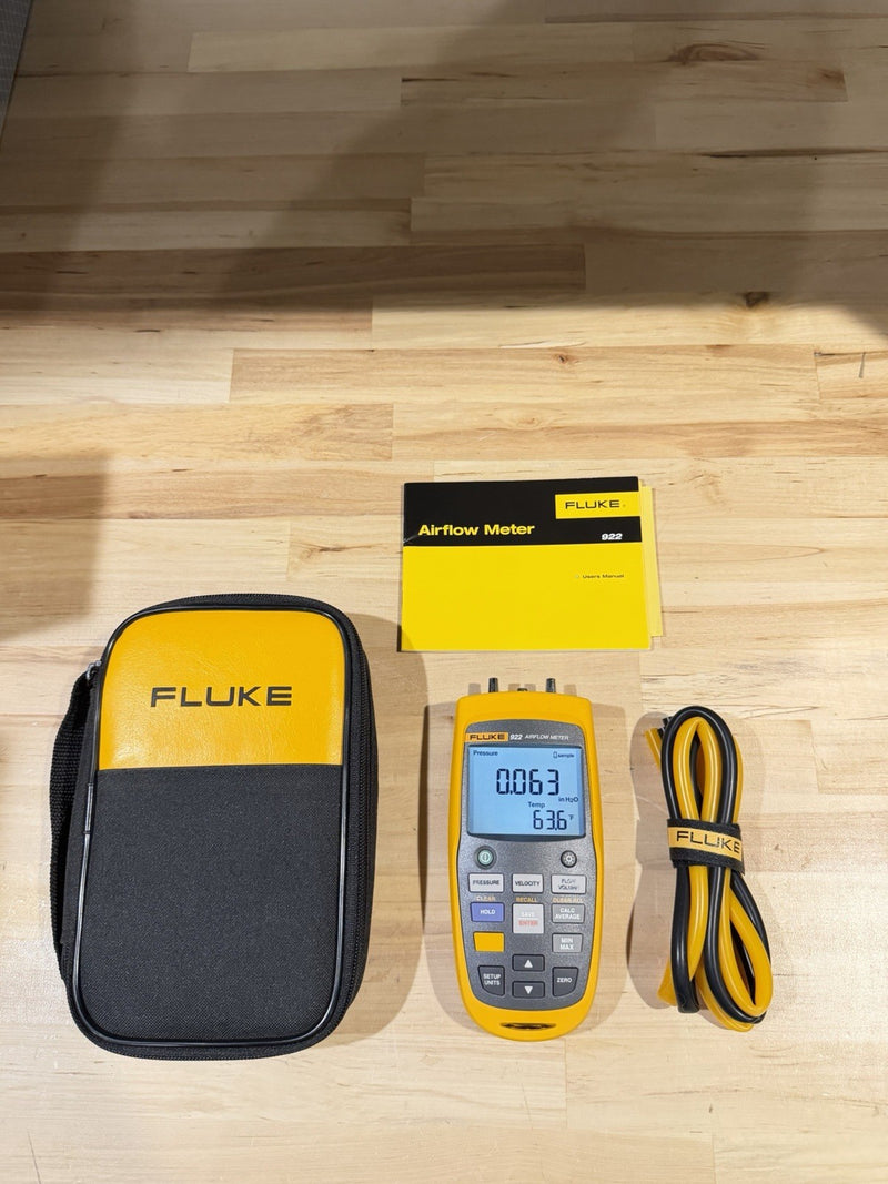 FLUKE 922 AIRFLOW METER WITH ACCESSORIES
