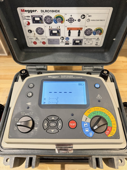 MEGGER DLRO10HDX 10A DIGITAL LOW RESISTANCE OHMMETER W/LEADS - SHIPS FAST