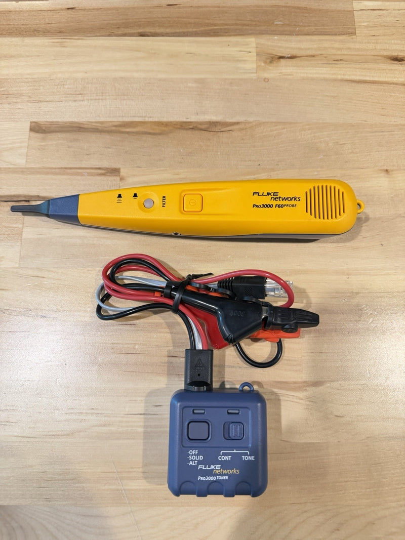 FLUKE NETWORKS PRO3000 F60 PROBE & PRO3000 TONER KIT TESTED
