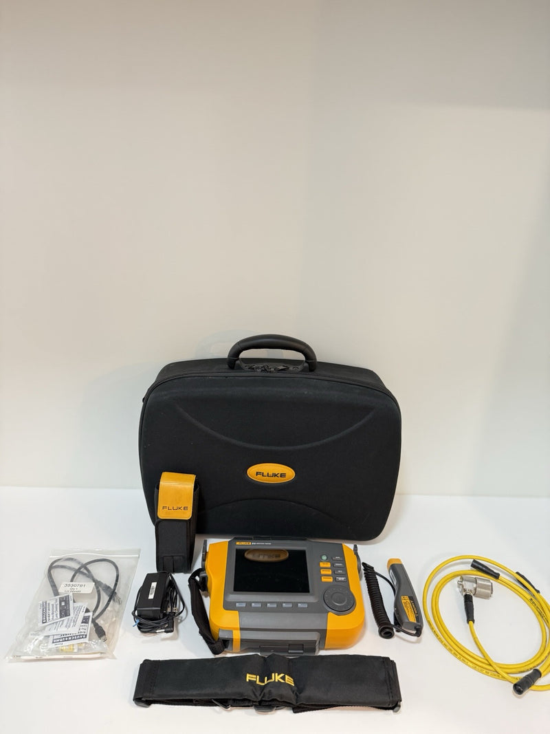 FLUKE 810 VIBRATION TESTER WITH TACHOMETER & TRIAXIAL ACCELEROMETER & CASE TESTED