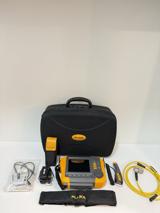 FLUKE 810 VIBRATION TESTER WITH TACHOMETER & TRIAXIAL ACCELEROMETER & CASE TESTED