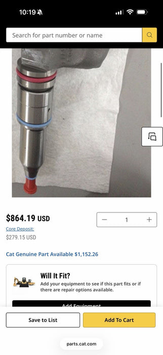 CAT 10R-2772 DIESEL INJECTOR GENUINE OEM NEW
