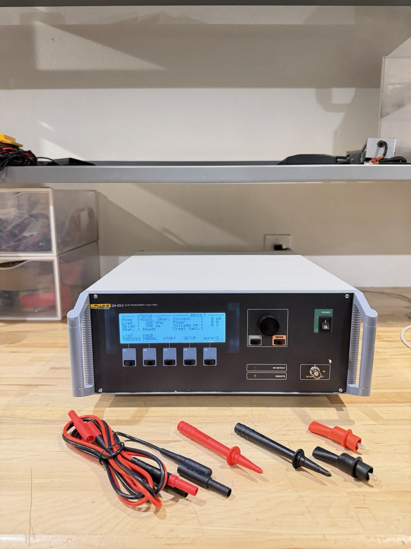 FLUKE QA-ES II ELECTROSURGERY ANALYZER W/ LEADS & CLIPS (TESTED) FREE SHIPPING
