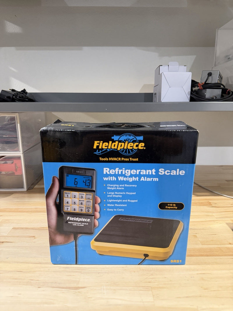 FIELDPIECE SRS1 REFRIGERANT SCALE WITH WEIGHT ALARM & CASE 110LB CAPACITY