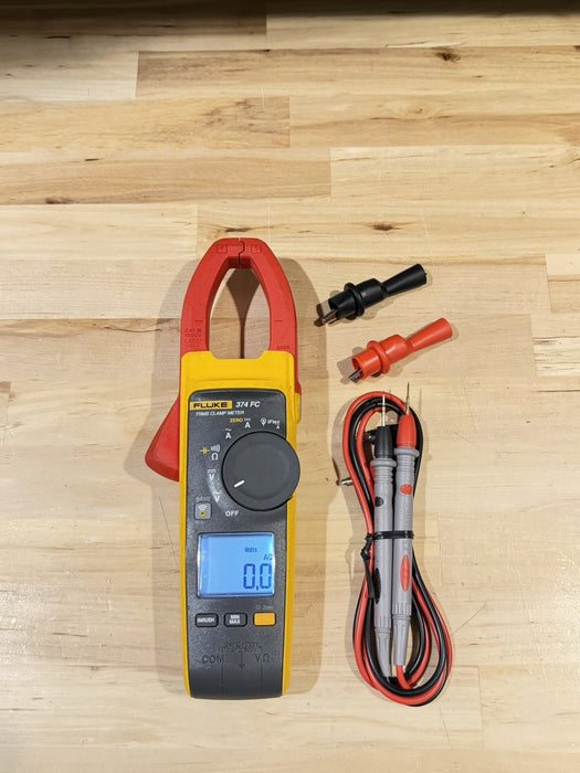 FLUKE 374 FC TRMS CLAMP METER W/ LEADS & CLIPS (TESTED) SHIPS FAST