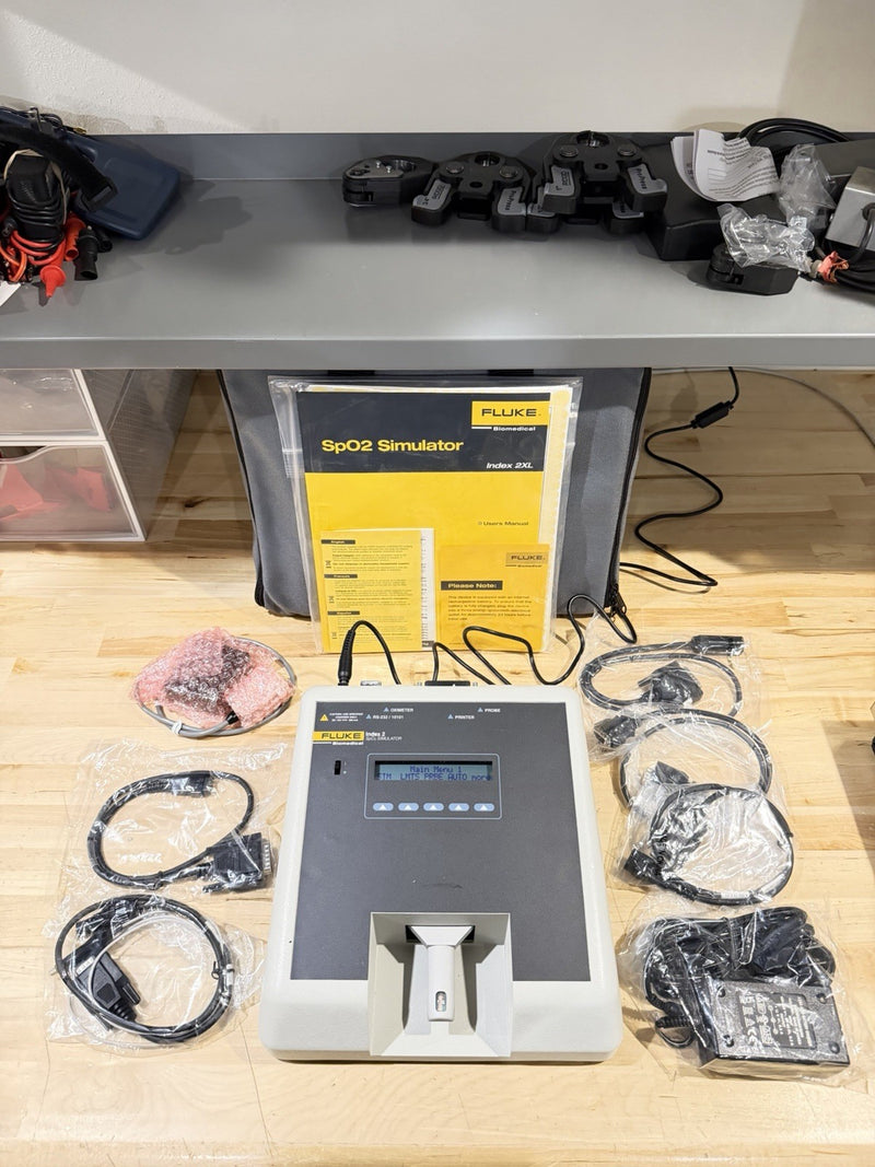 FLUKE INDEX 2 SPO2 SIMULATOR KIT W/ ACCESSORIES (TESTED) SHIPS FREE - NEW