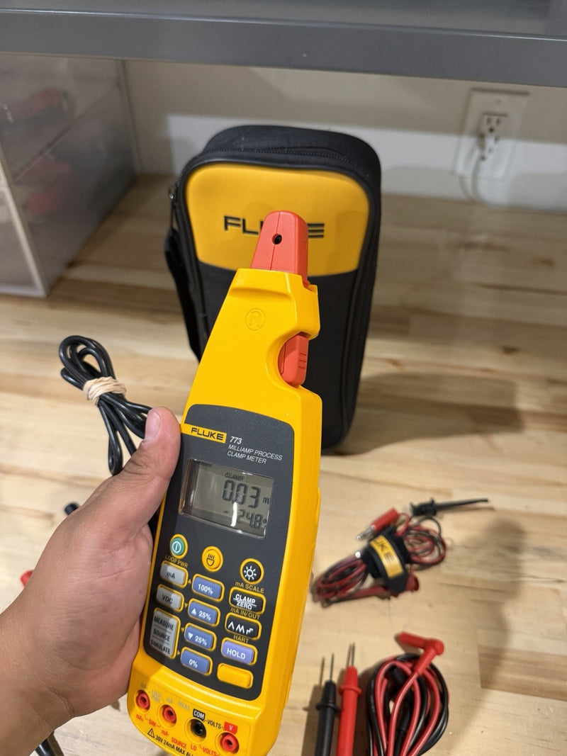 FLUKE 773 MILLIAMP PROCESS CLAMP W/ LEADS (TESTED) FREE SHIPPING