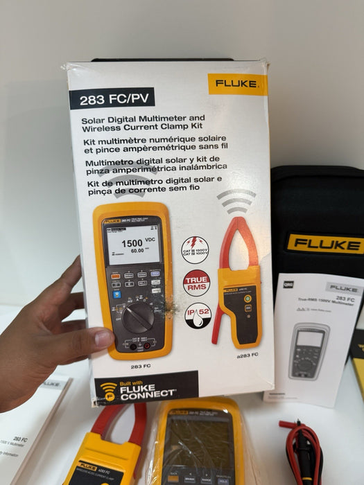 FLUKE 283 FC/PV SOLAR DIGITAL MULTIMETER & WIRELESS CURRENT CLAMP NEW MFD-2025