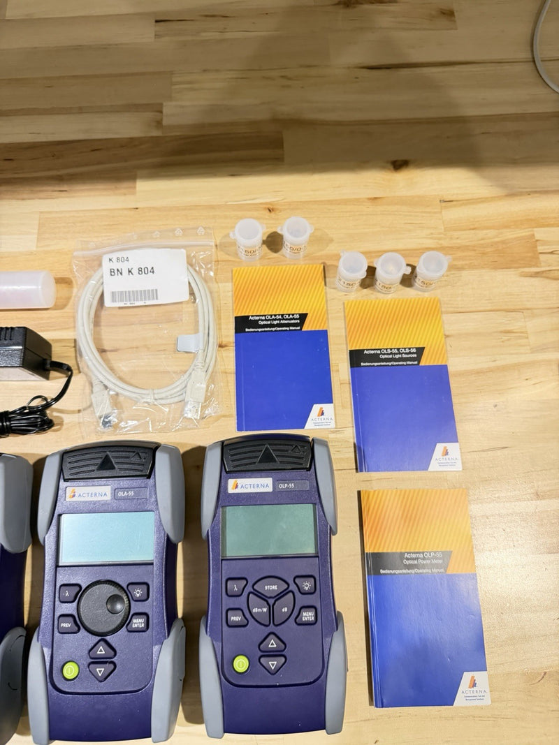 ACTERNA MK-3S OPTICAL TEST KIT OLA-55/OLS-55/OLP-55 WITH6 FRONT SHELLS/AC ADAPTERS