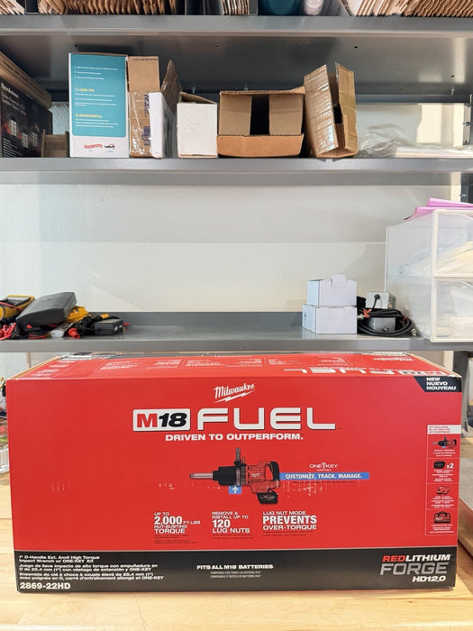 MILWAUKEE 2869-22HD M18 1" EXTENDED ANVIL CORDLESS IMPACT WRENCH KIT -NEW SEALED