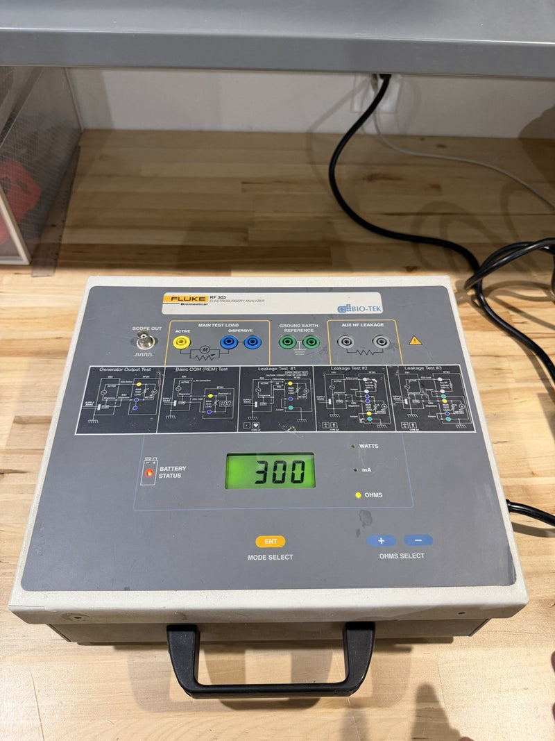 FLUKE BIOMEDICAL RF303 ELECTROSURGERY ANALYZER TESTED