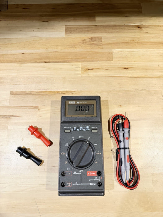 FLUKE 25 MULTIMETER WITH LEADS & CLIPS