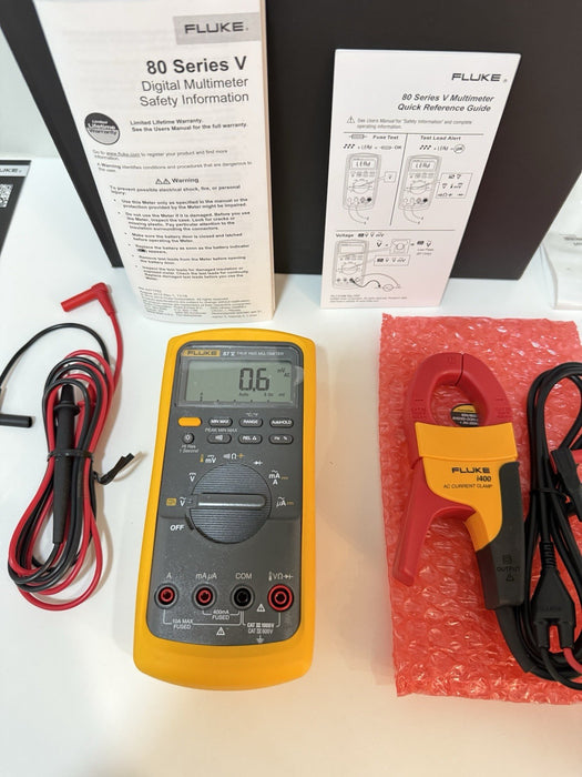 FLUKE 87 V MULTIMETER COMBI KIT IMSK WITH I400 CLAMP & LEADS NEW SEALED