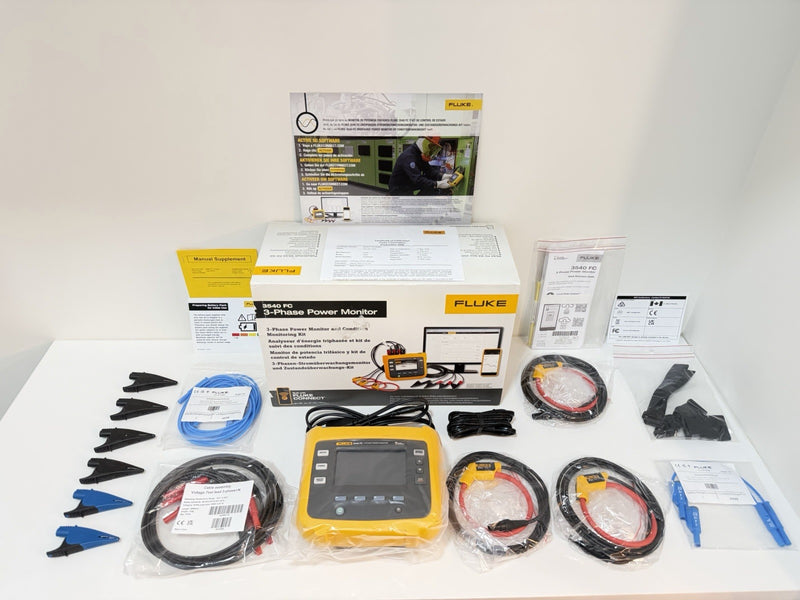 FLUKE 3540 FC 3-PHASE POWER MONITOR KIT (CALIBRATED 2027) FREE SHIPPING