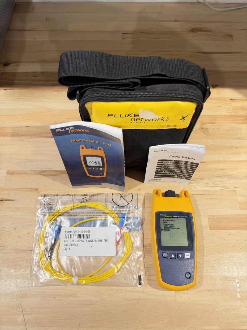FLUKE NETWORKS FIBER ONESHOT PRO SINGLEMODE TESTER (FREE SHIPPING)