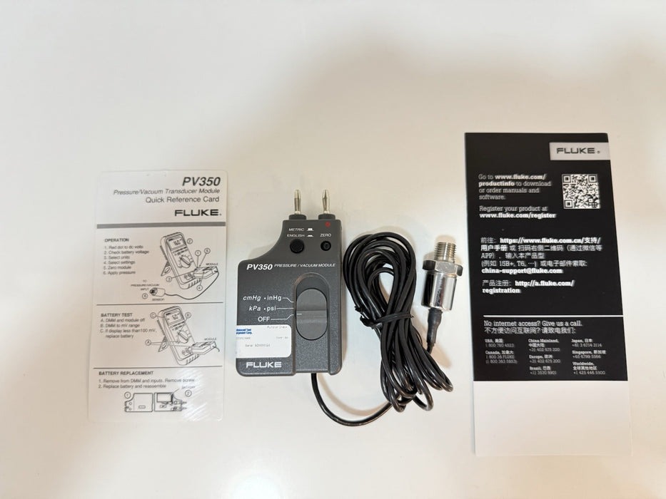 FLUKE PV350 PRESSURE VACUMM TRANSDUCER MODULE TESTED