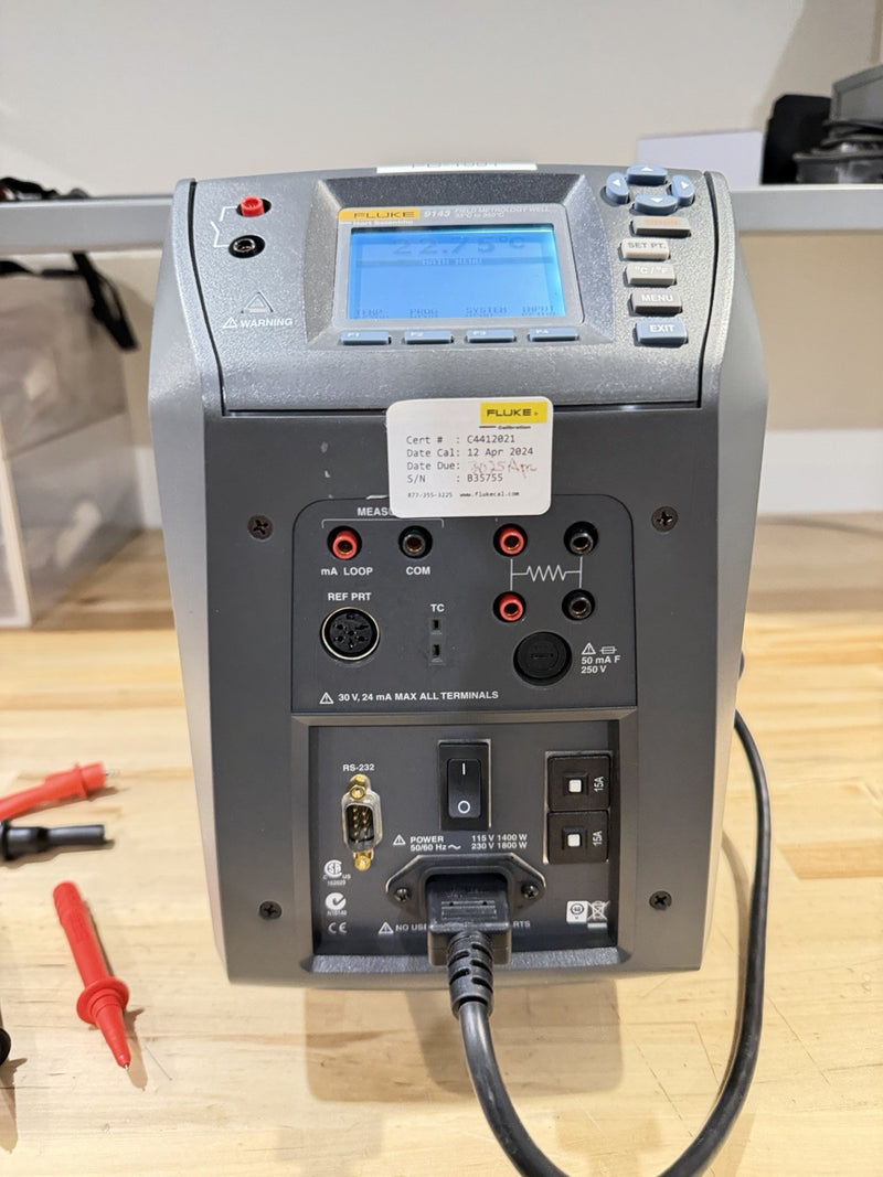 FLUKE 9143 FIELD METROLOGY WELL +33C TOA 350 C DRY BLOCK /TESTED CALIBRATED 2025