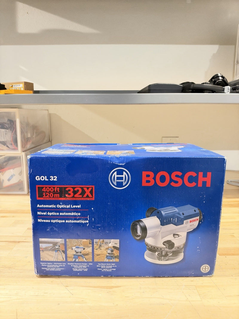BOSCH GOL 32 AUTOMATIC OPTICAL LEVEL 400FT/120M 32X (NEW SEALED)