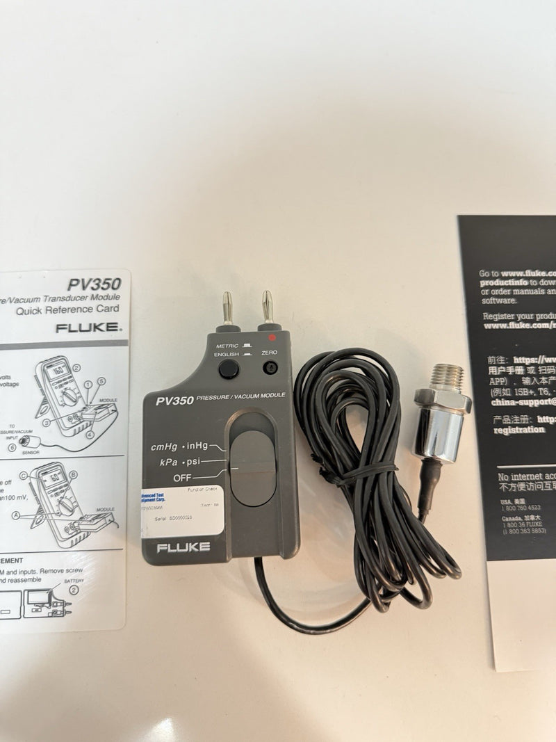 FLUKE PV350 PRESSURE VACUMM TRANSDUCER MODULE TESTED